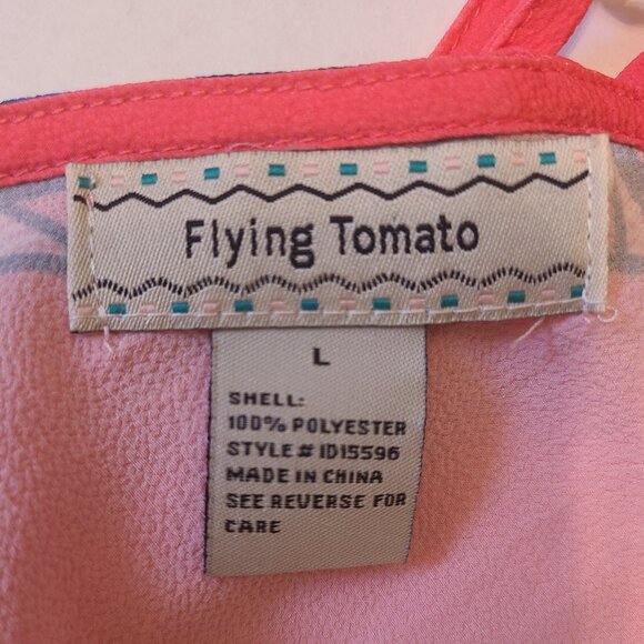 Flying Tomato Aztec Tribal Print Orange Slip Dress – Size L - Picture 7 of 7